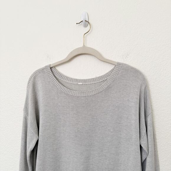 [Lululemon] Heathered Vapor Gray Well Being Sweater Cashmere Blend Sz Small S 4 - Picture 7 of 12